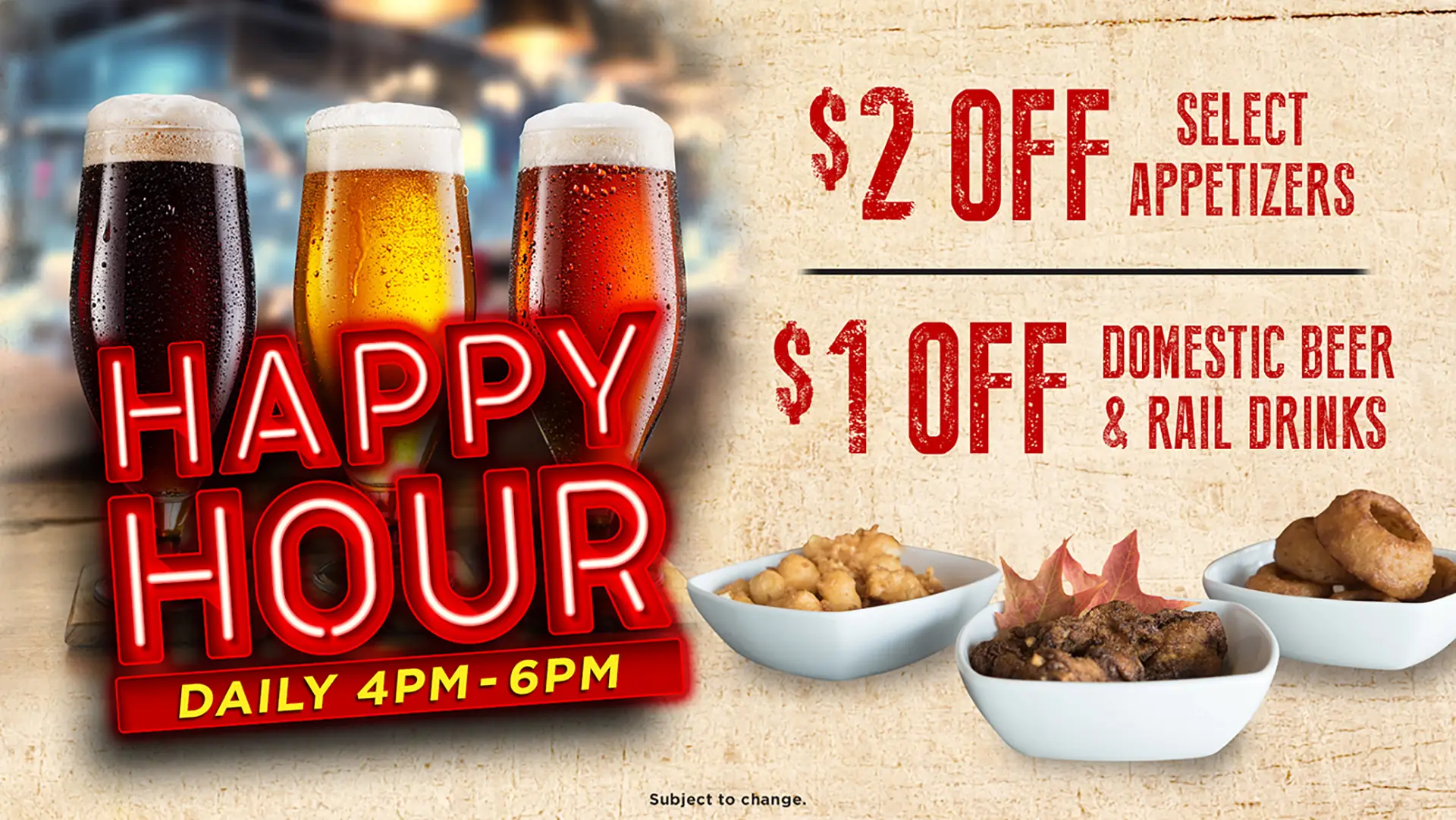 Shingobee on the Bay Happy Hour Specials